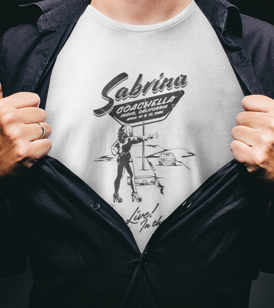 Sabrina Coachella Indio California April 16 18 2024 Live In The Desert Pointelle T-Shirt