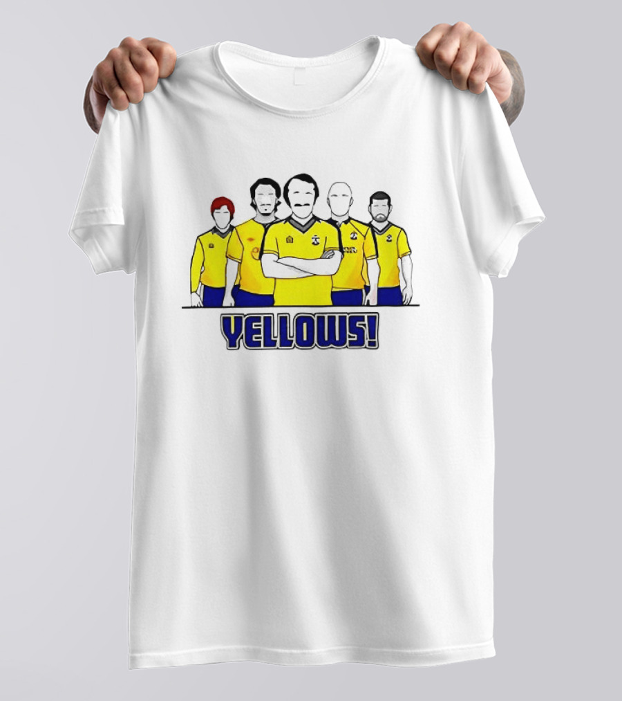 Saints FC Team Yellows Iconic Football Crew Players T-Shirt