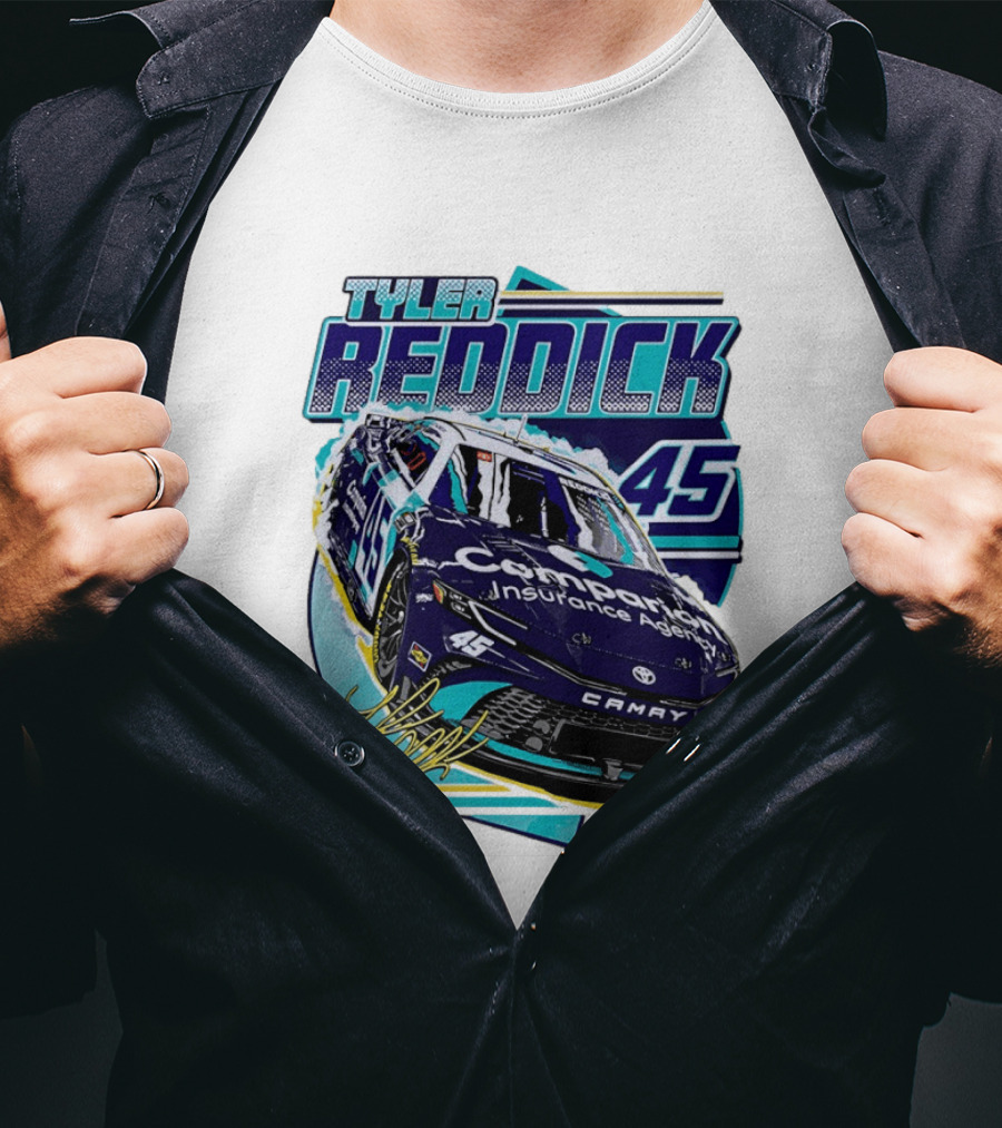 Tyler Reddick 45 Companion Insurance Agent 23XI Racing Toyota Camry T-Shirt