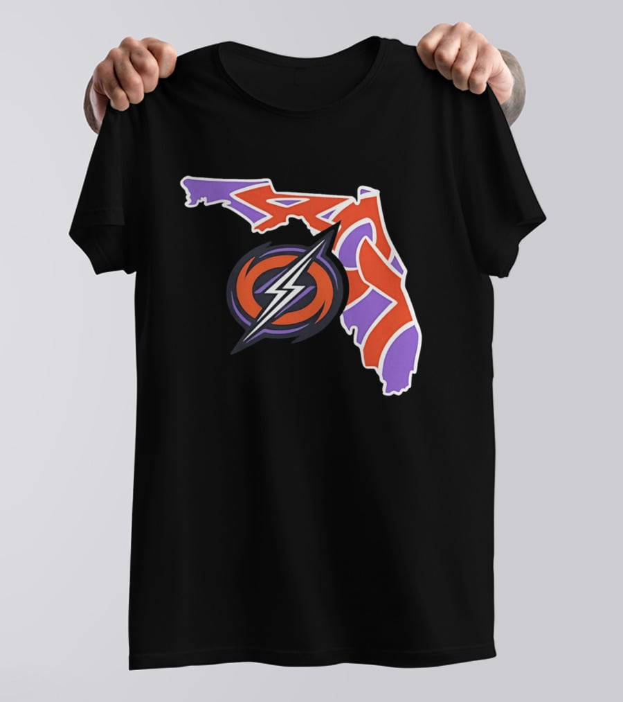 2026 UFL Orlando Storm 407 Map Lightning T-Shirt