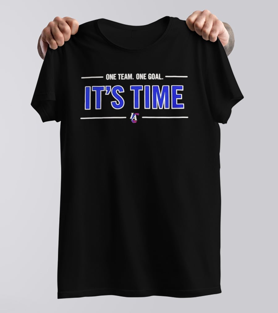 LA Clippers One Team One Goal It's Time Playoffs Motivational T-Shirt