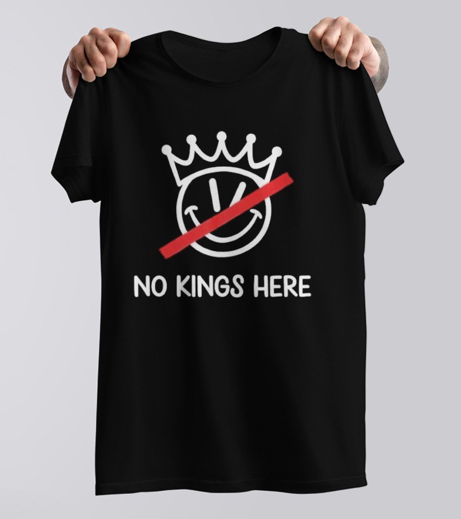 Eric Swalwell No Kings Here Smiley Crown Strikeout T-Shirt