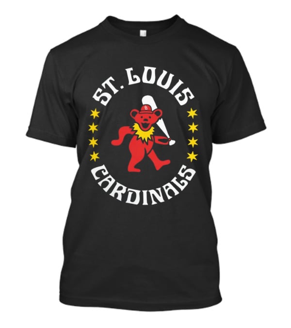St Louis Cardinals Grateful Dead Bear Baseball Bat Stars T-Shirt