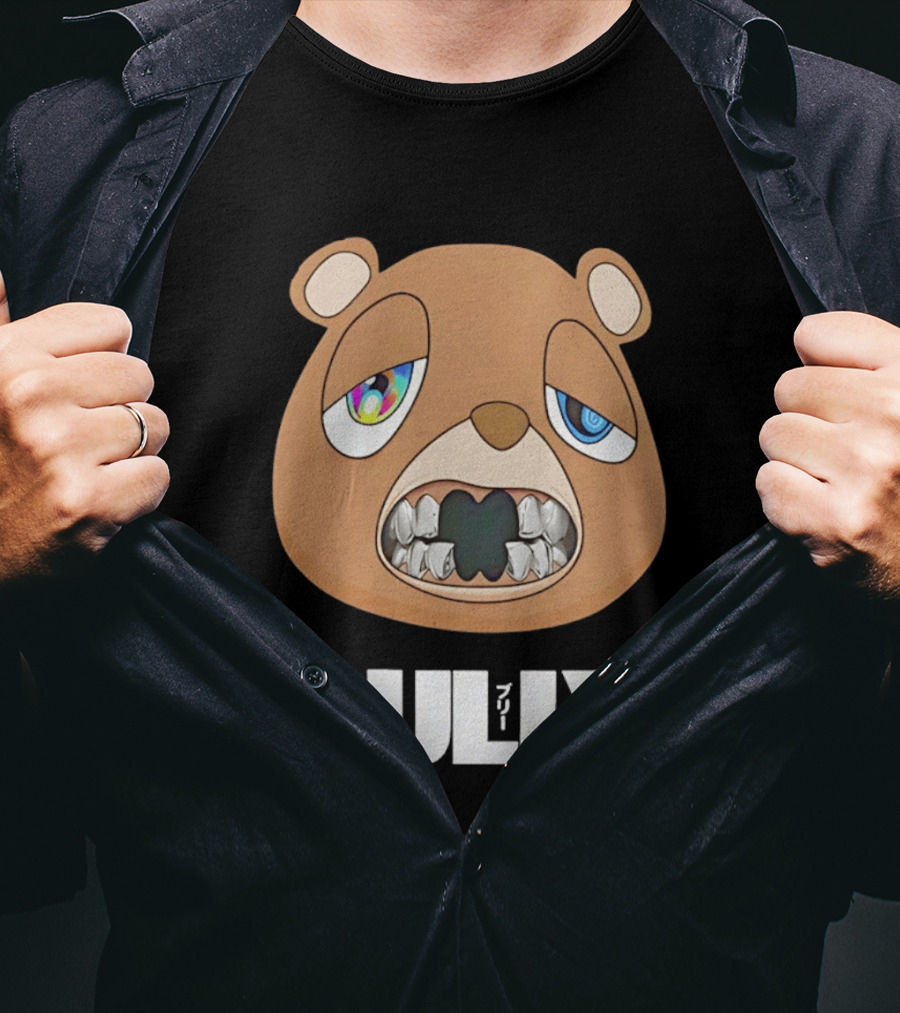 Bully Kanye Bear Character With Multicolored Eyes And Grills T-Shirt
