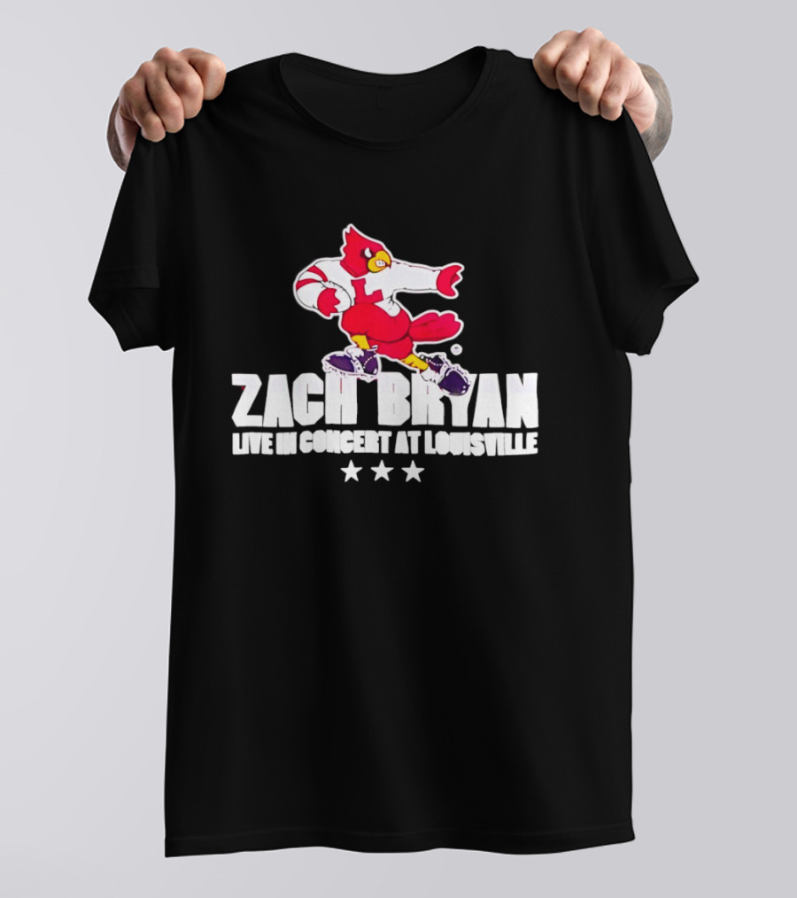 Zach Bryan Live In Concert At Louisville Cardinals 2026 Tour With Heaven Stars Exclusive T-Shirt