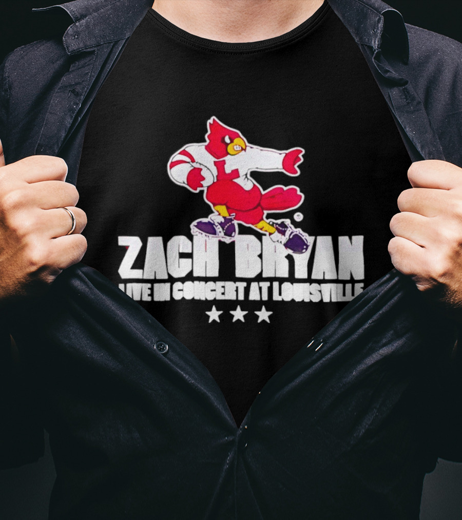 Zach Bryan Live In Concert At Louisville Cardinals 2026 Tour With Heaven Stars Exclusive T-Shirt