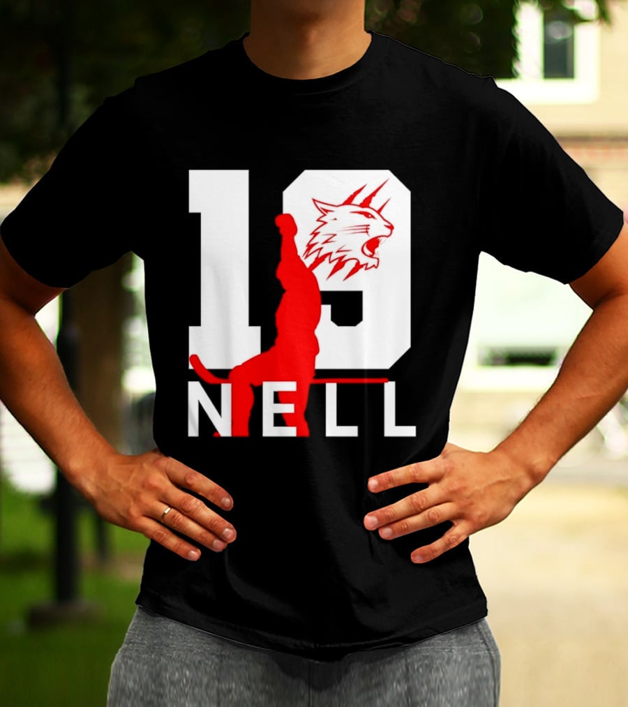 NELL 19 Wildcat Silhouette With Red Figure T-Shirt