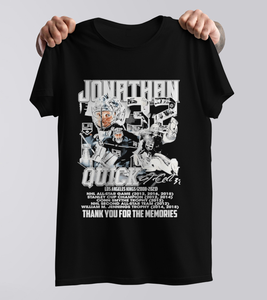 Jonathan Quick Los Angeles Kings NHL All Star Stanley Cup Champion Thank You For The Memories T-Shirt