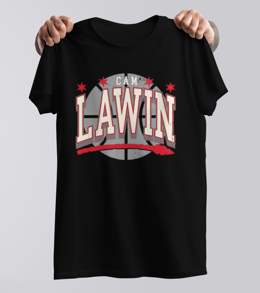 Cam Lawin Basketball Stars Red And White T-Shirt
