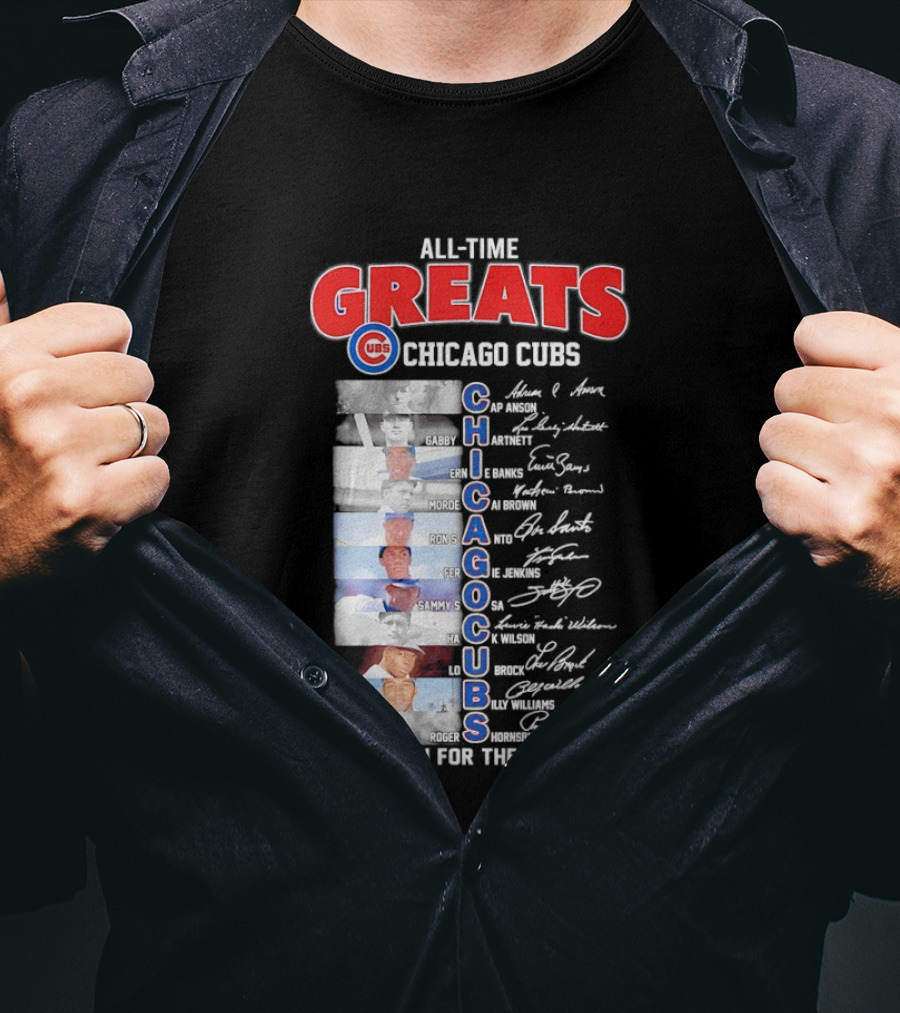Chicago Cubs All Time Greats Legends And Signatures Thank You For The Memories T-Shirt