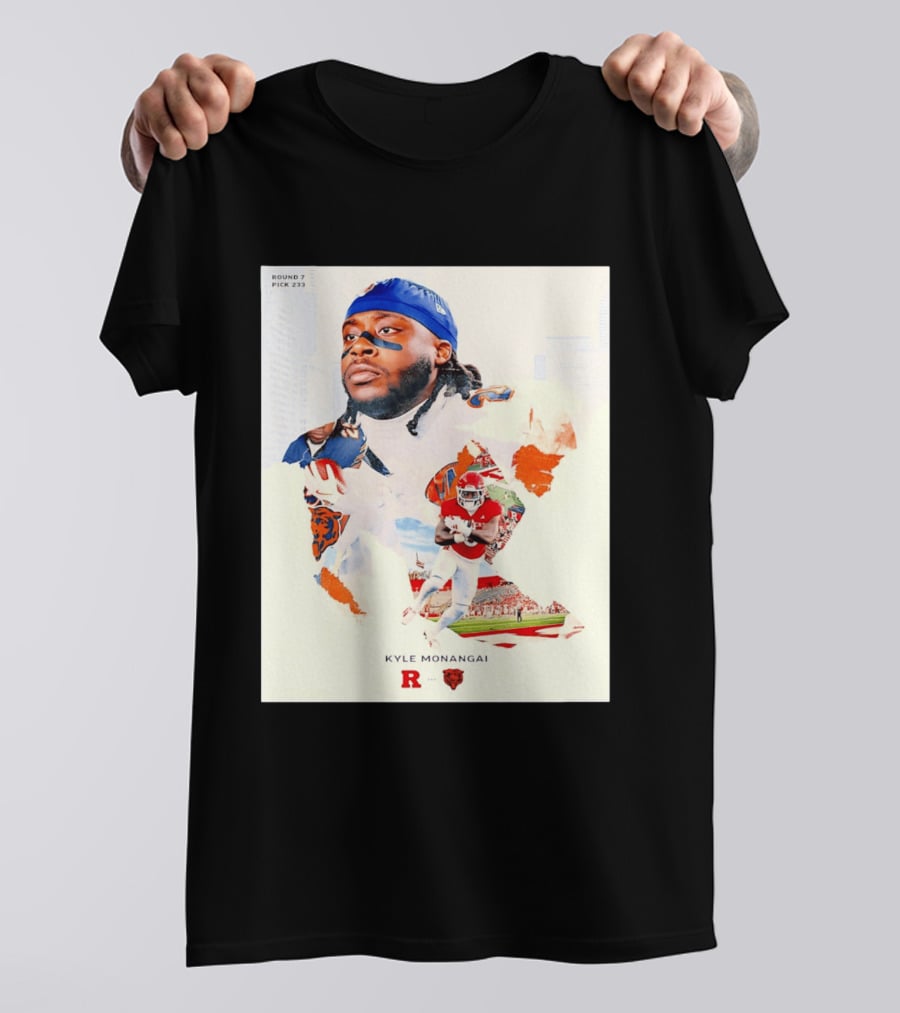 Round 7 Pick 233 Kyle Monangai Chicago Bears Rutgers Football T-Shirt