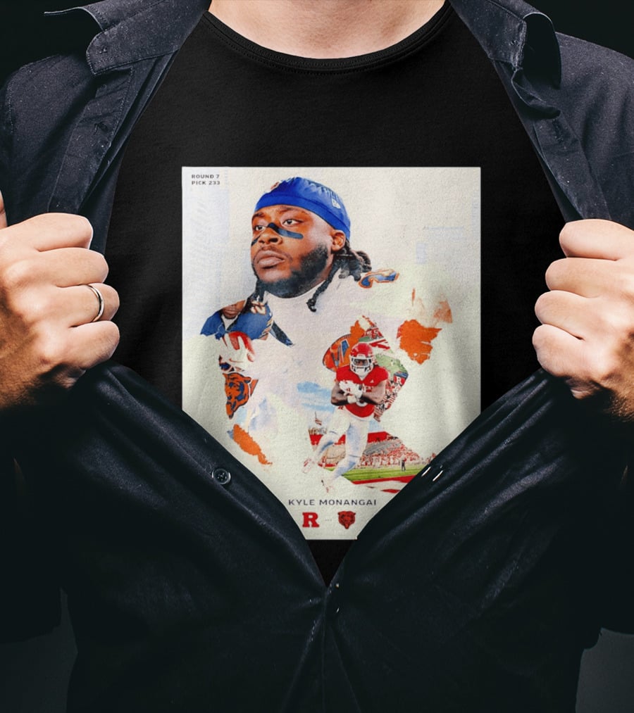 Round 7 Pick 233 Kyle Monangai Chicago Bears Rutgers Football T-Shirt