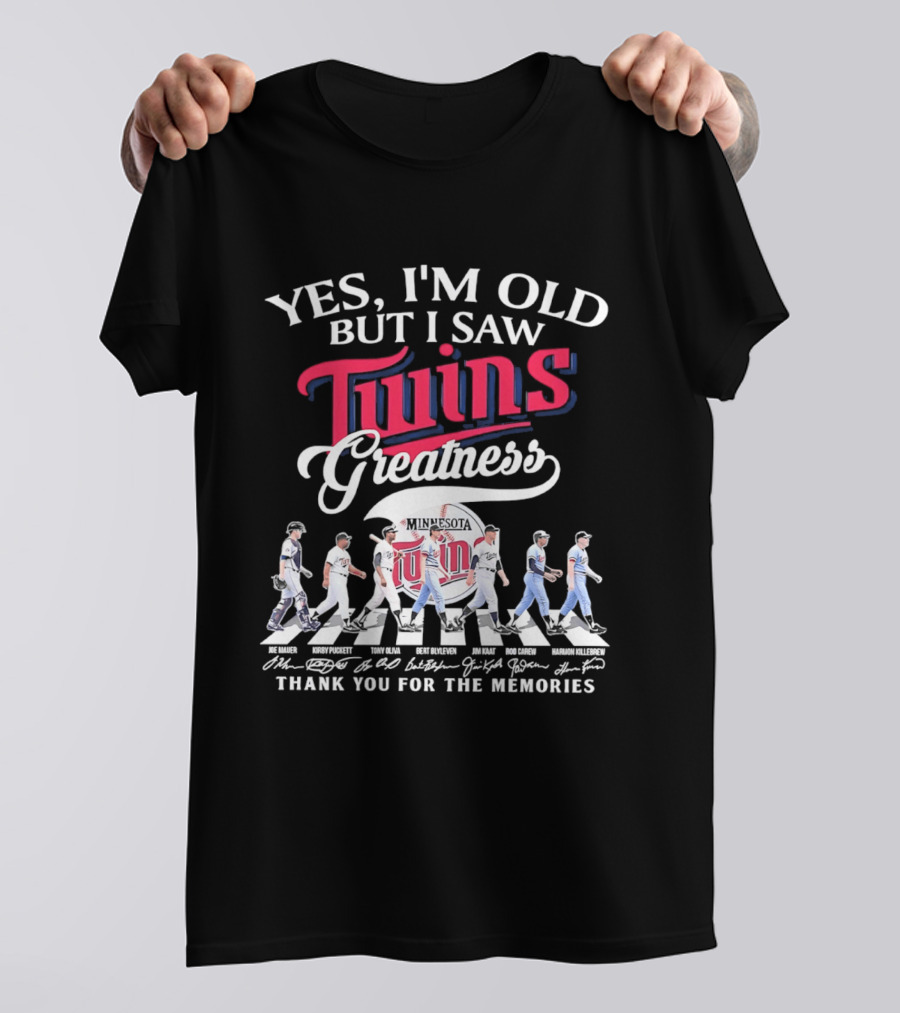 Yes I'm Old But I Saw Twins Greatness Thank You For The Memories Signatures T-Shirt