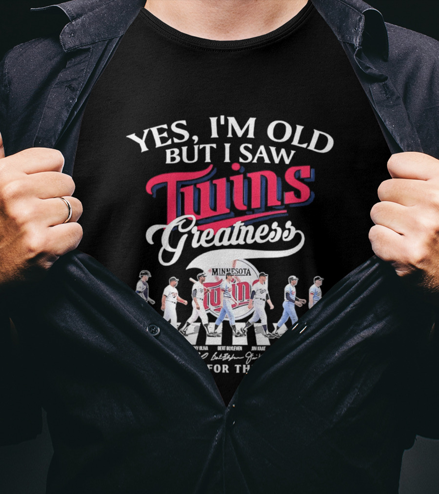 Yes I'm Old But I Saw Twins Greatness Thank You For The Memories Signatures T-Shirt