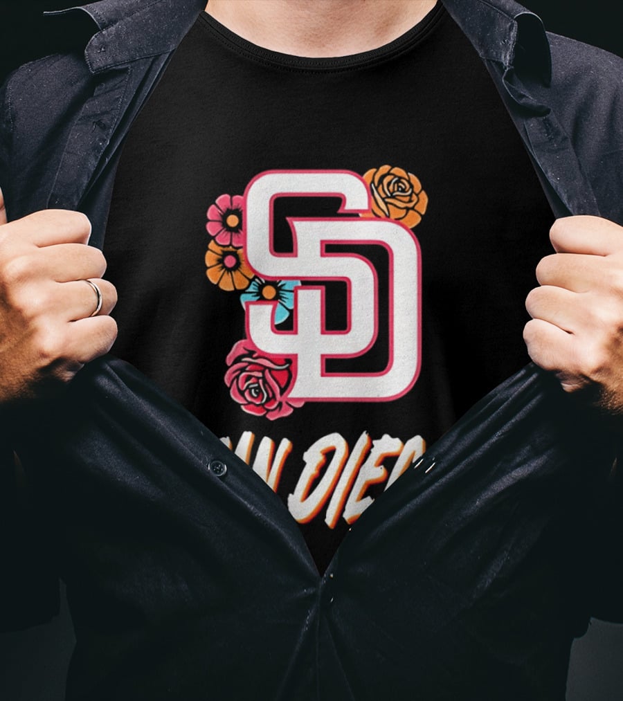 San Diego Padres 2026 Rose Floral SD T-Shirt