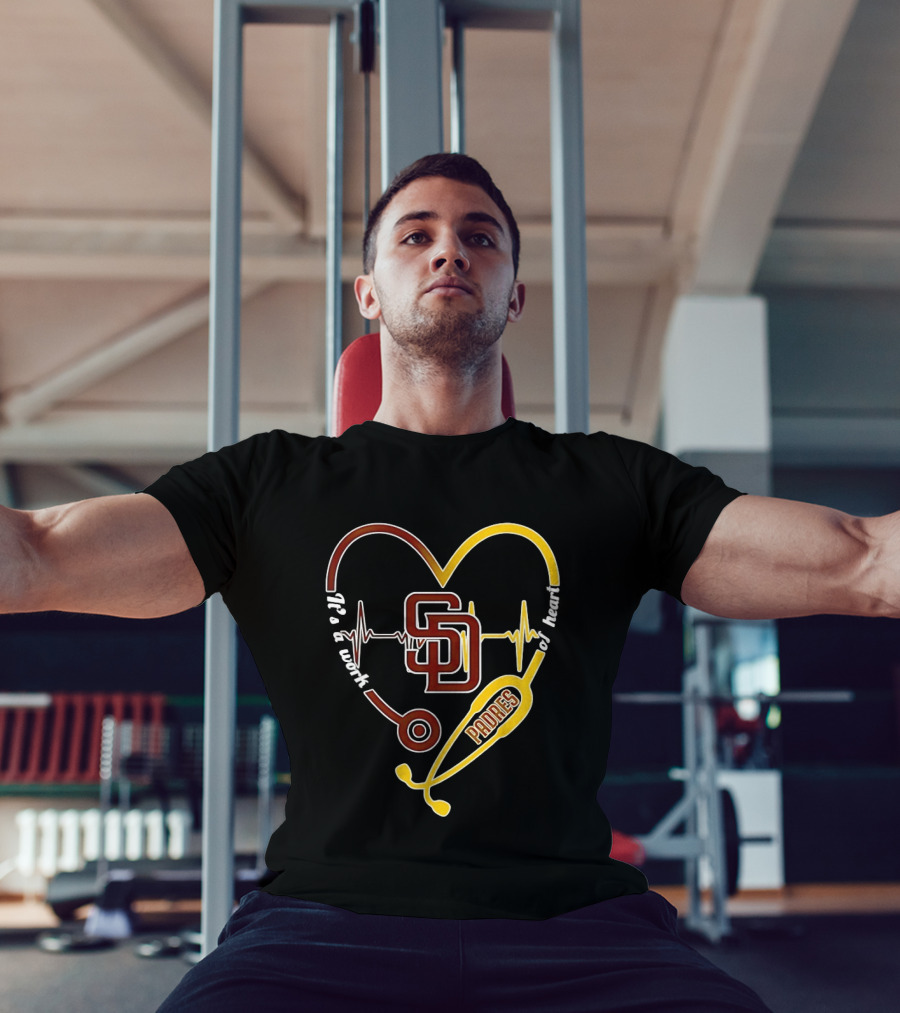 San Diego Padres Heart Soul Stethoscope Work Of Heartbeat T-Shirt
