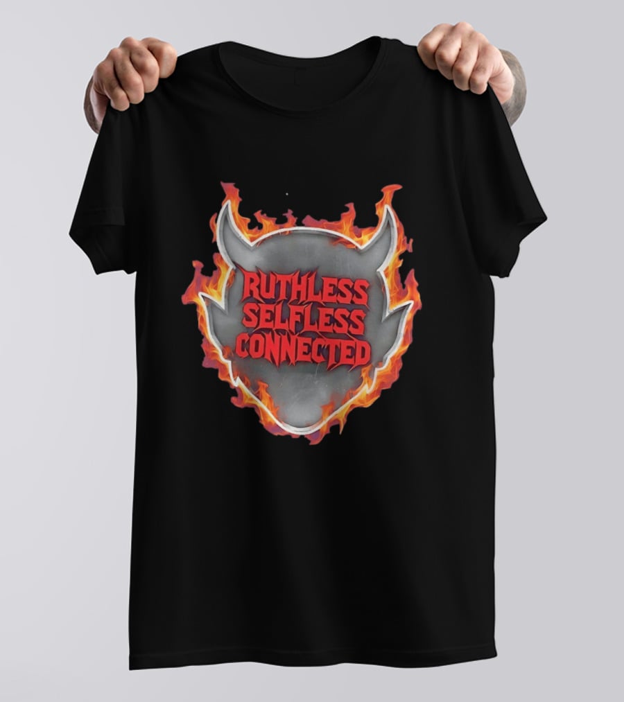 Ruthless Selfless Connected Demon Head Flames T-Shirt