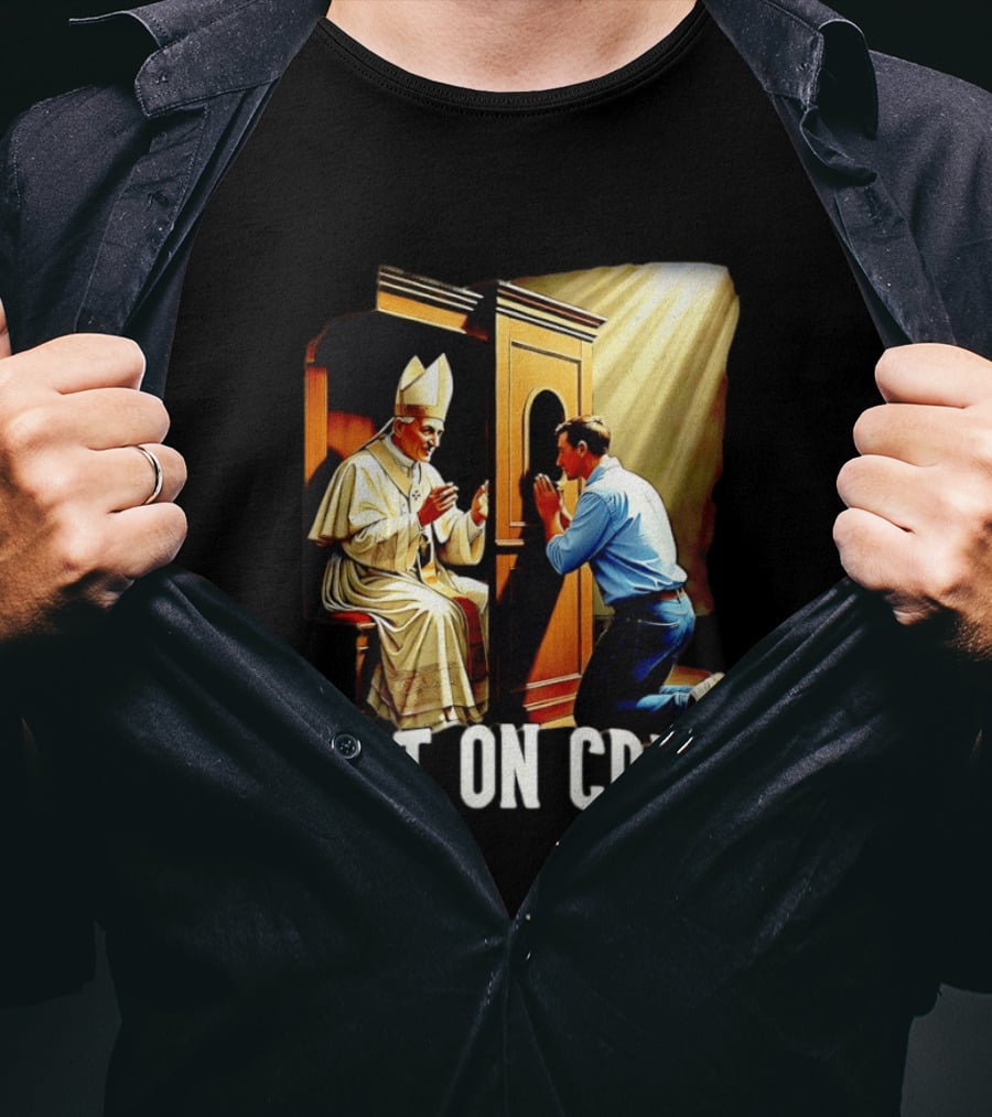 Soft On Crime Confessional Reflection With Penitent And Clergyman T-Shirt