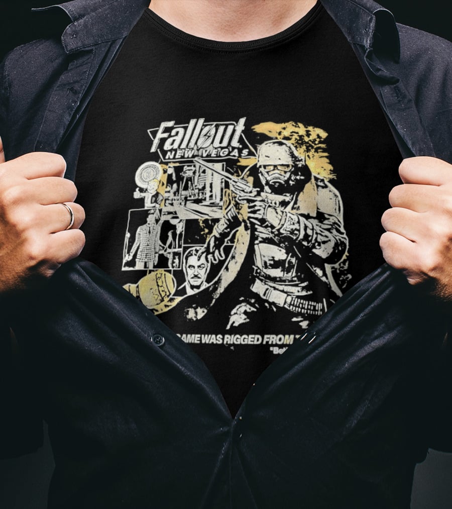 Fallout New Vegas Truth Is The Game Was Rigged From The Start Retro Gaming T-Shirt