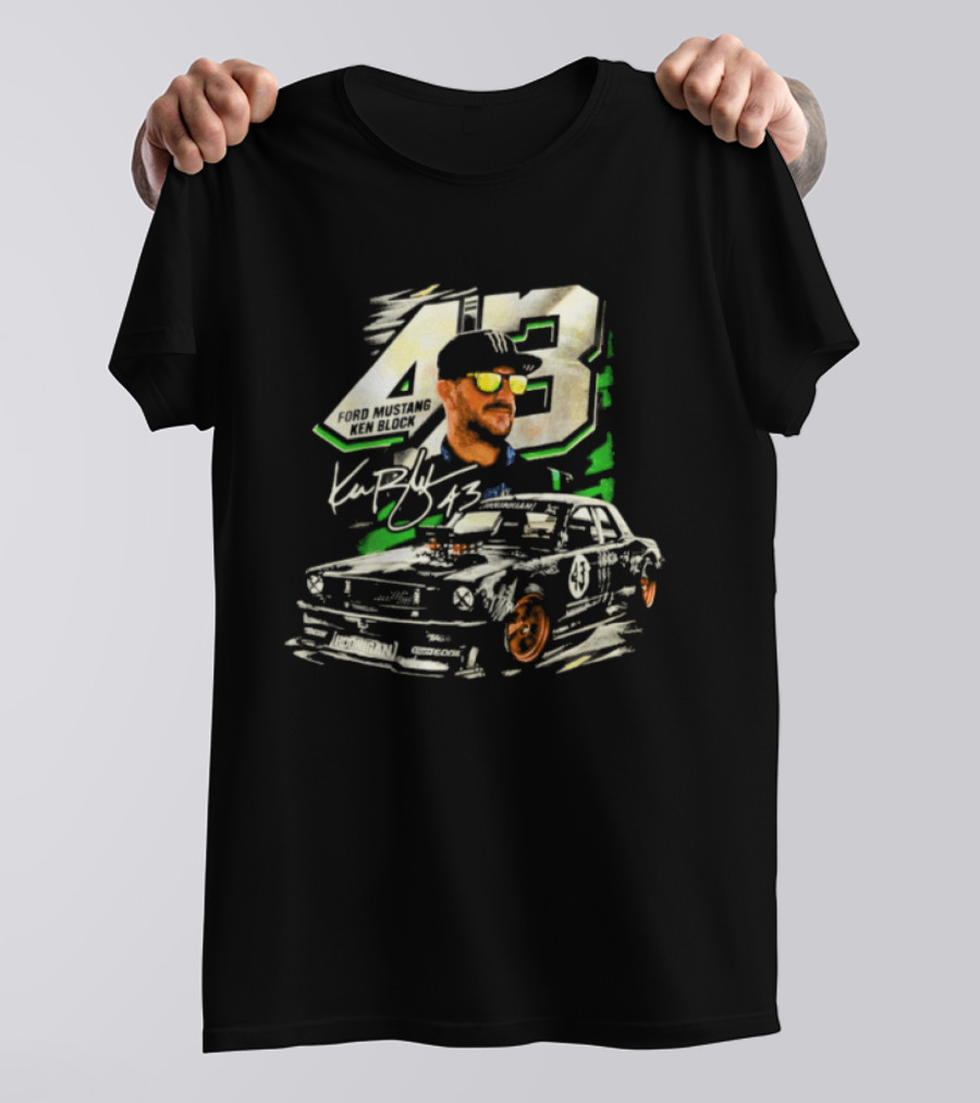 Ford Mustang Ken Block 43 Signature Style Racing T-Shirt
