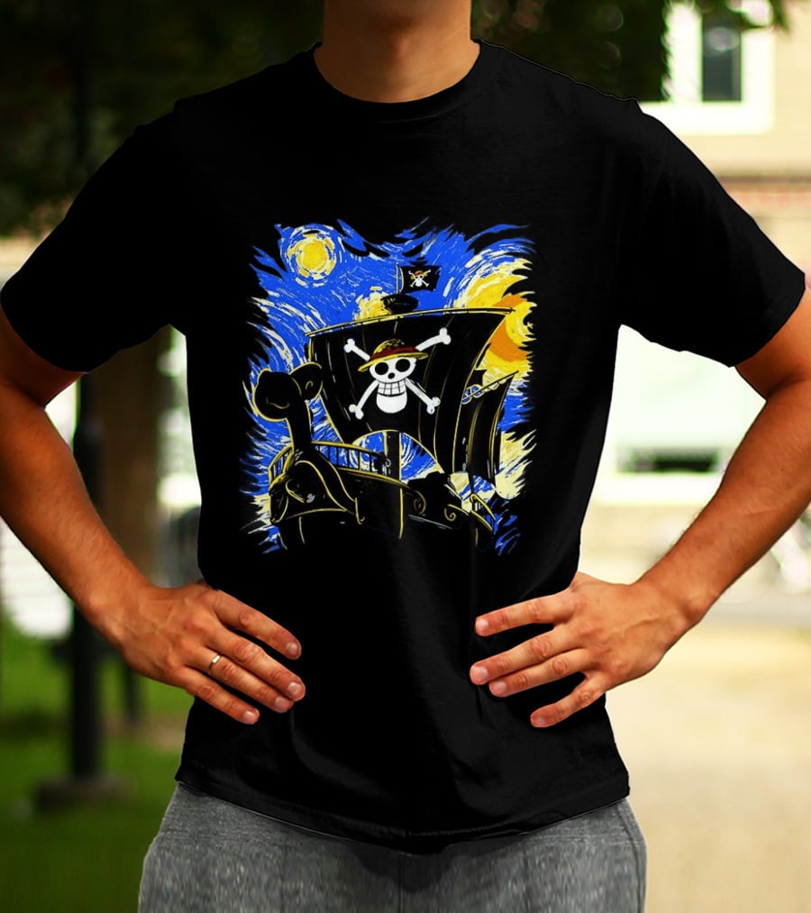 Starry Night One Piece Going Merry Anime T-Shirt
