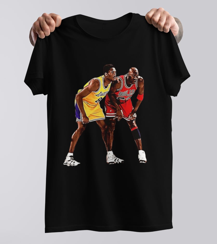 Michael Jordan Vs Kobe Bryant Lakers Vs Bulls NBA Legends Showdown T-Shirt