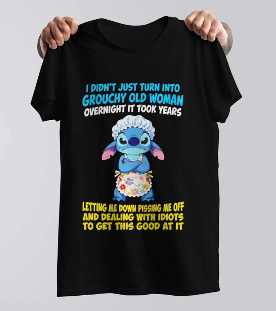 Stitch Housewife Grouchy Old Woman Letting Me Down Pissing Me Off Dealing With Idiots T-Shirt