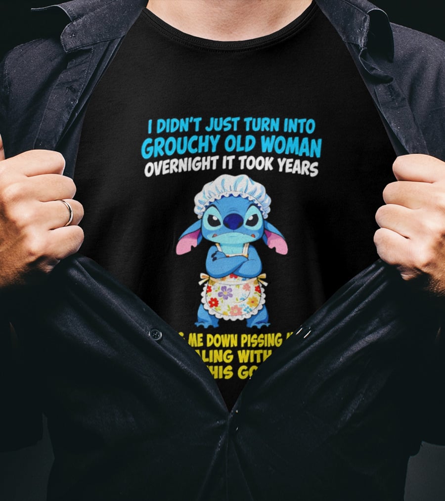Stitch Housewife Grouchy Old Woman Letting Me Down Pissing Me Off Dealing With Idiots T-Shirt