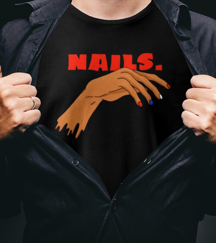 Nails Red Blue White OKC Thunder T-Shirt