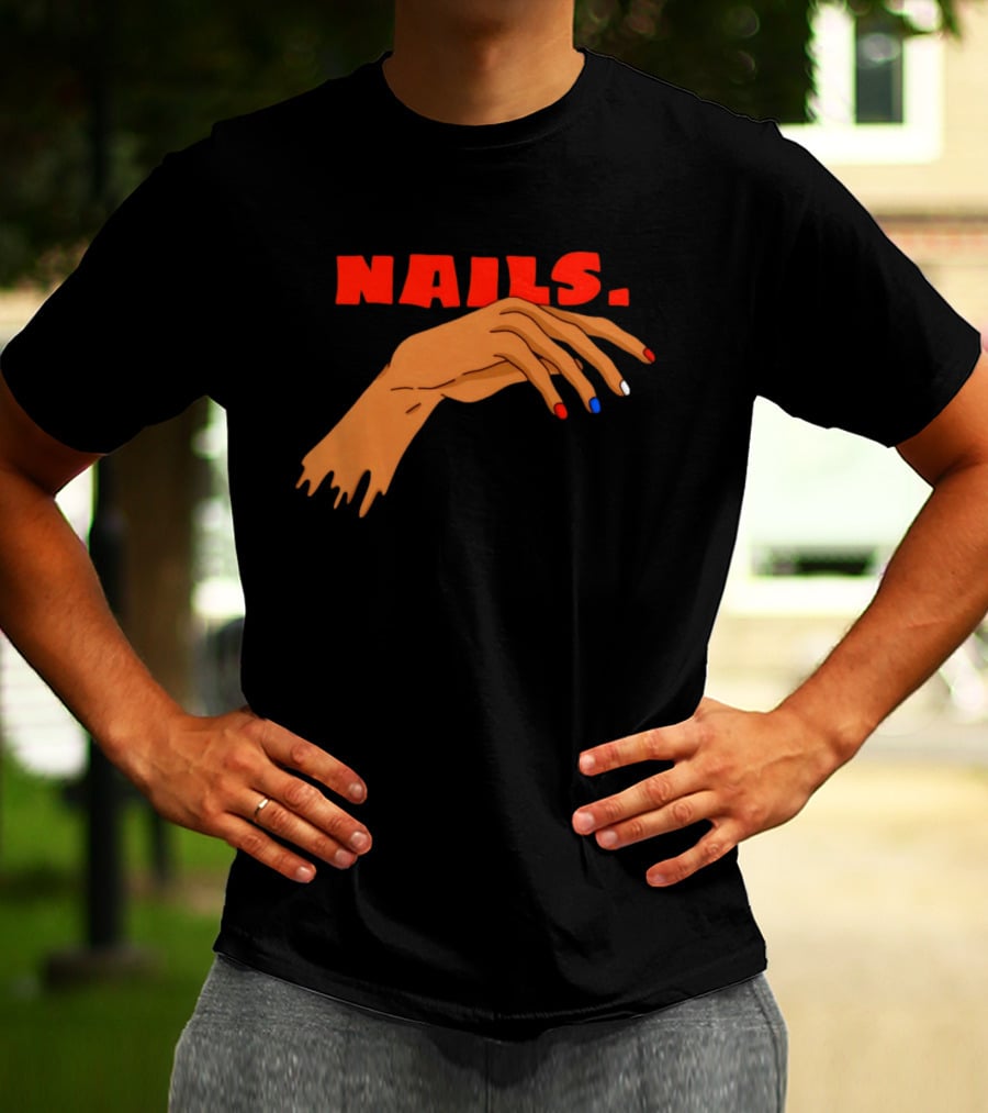 Nails Red Blue White OKC Thunder T-Shirt