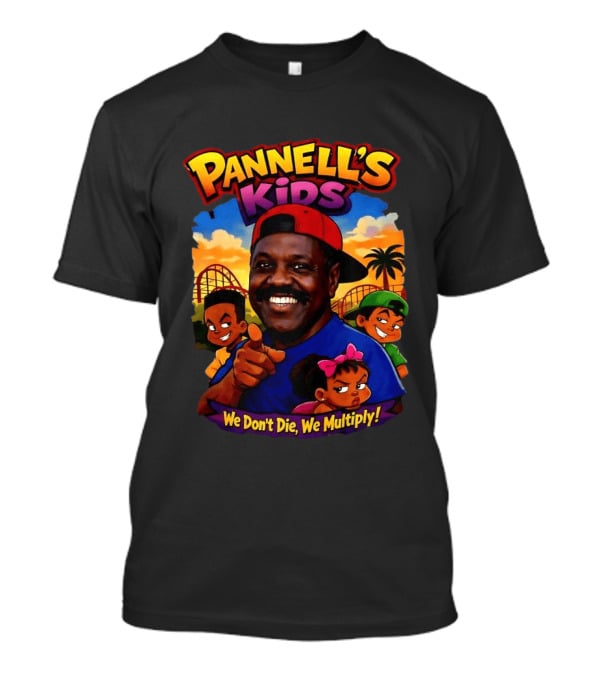 Pannell's Kids We Don't Die We Multiply Theme With Cartoon Characters And Amusement Park T-Shirt