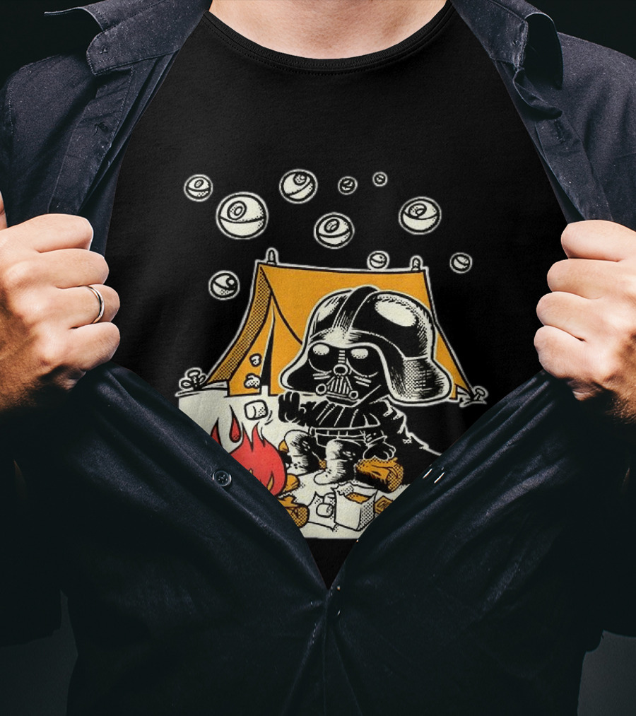 Under Death Stars Darth Vader Star Wars Camping Marshmallows Chocolate T-Shirt