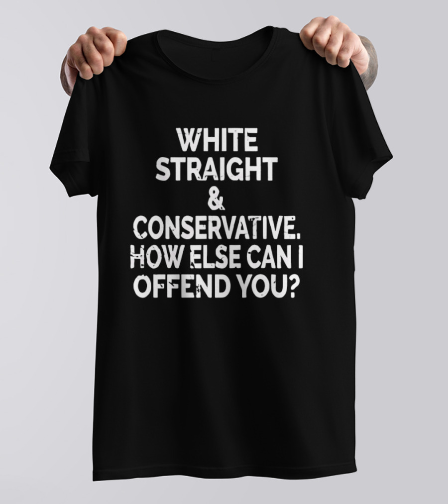 White Straight Conservative How Else Can I Offend You T-Shirt