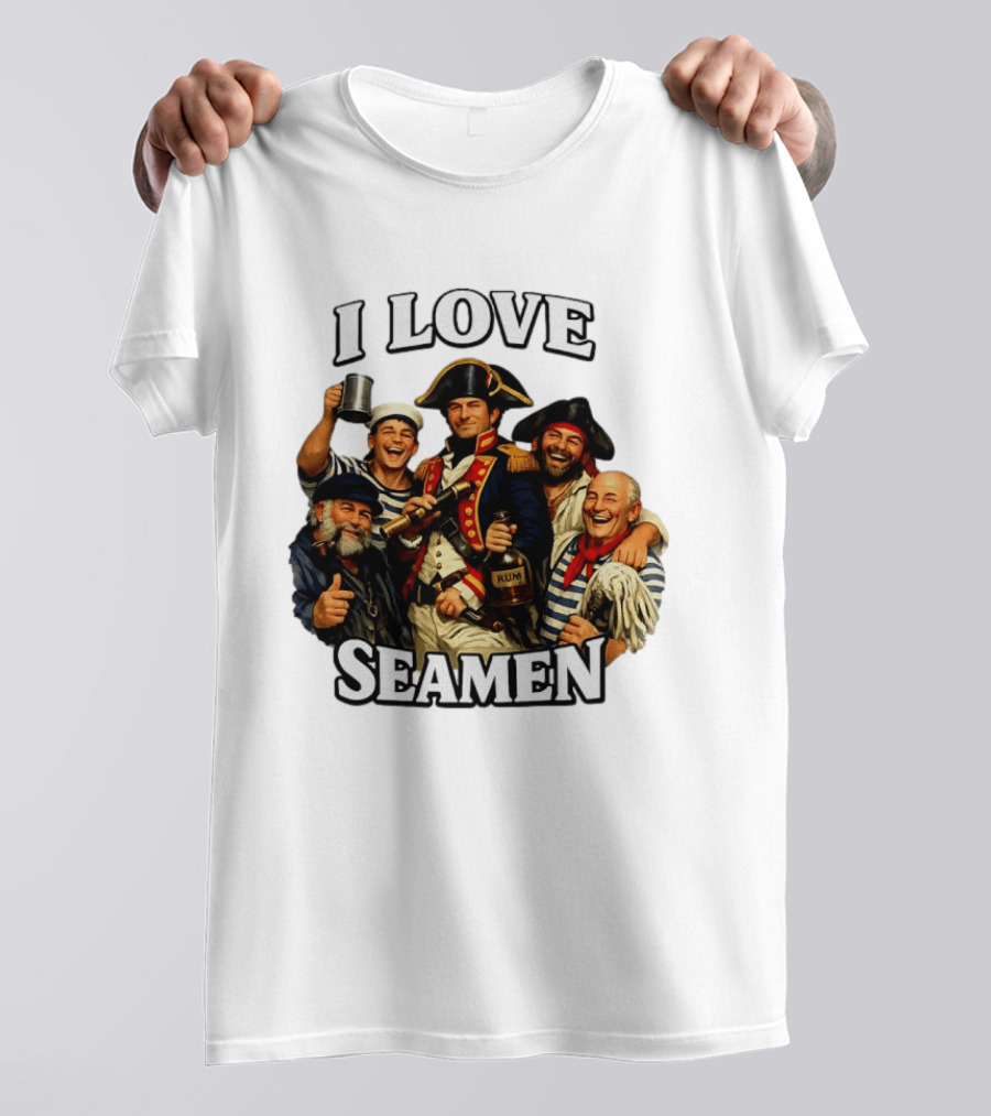 I Love Seamen Pirate Rum Crew Celebrating Together T-Shirt
