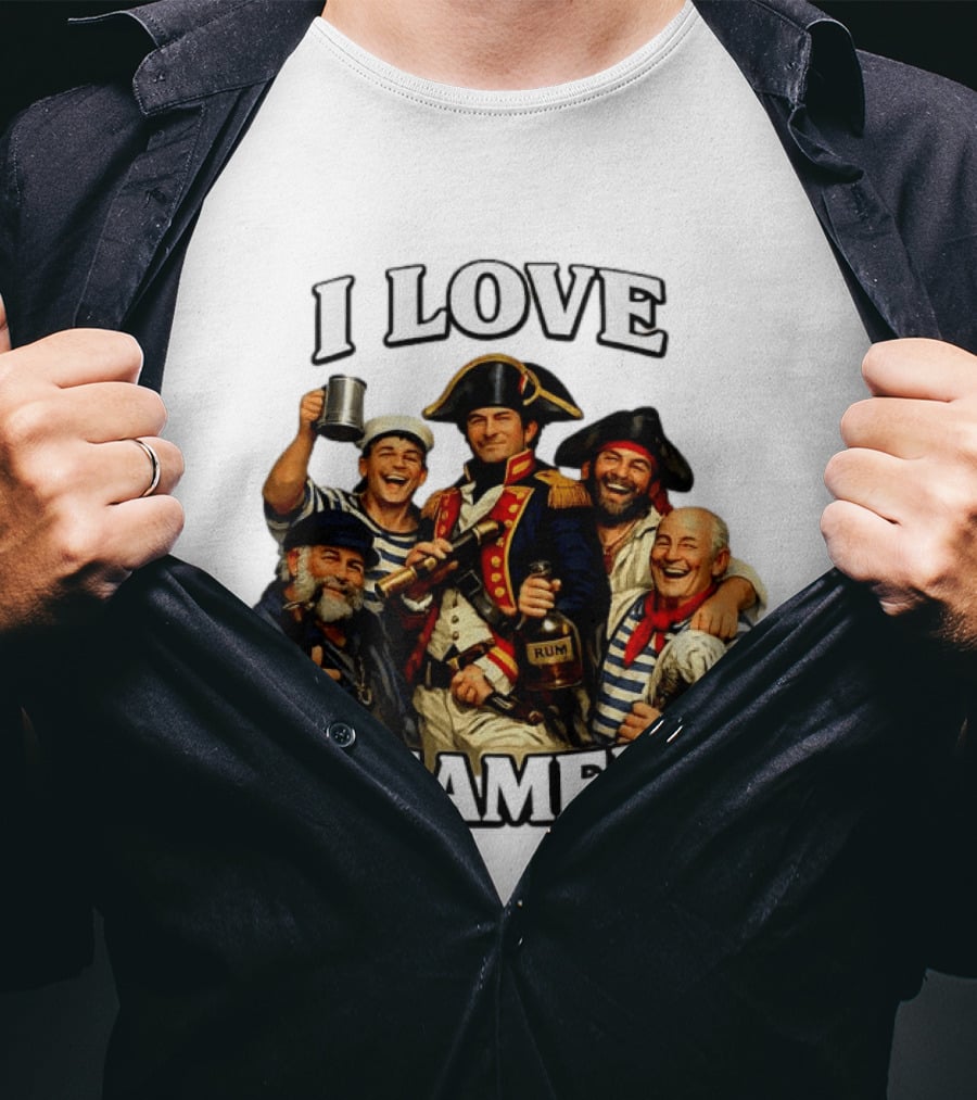 I Love Seamen Pirate Rum Crew Celebrating Together T-Shirt