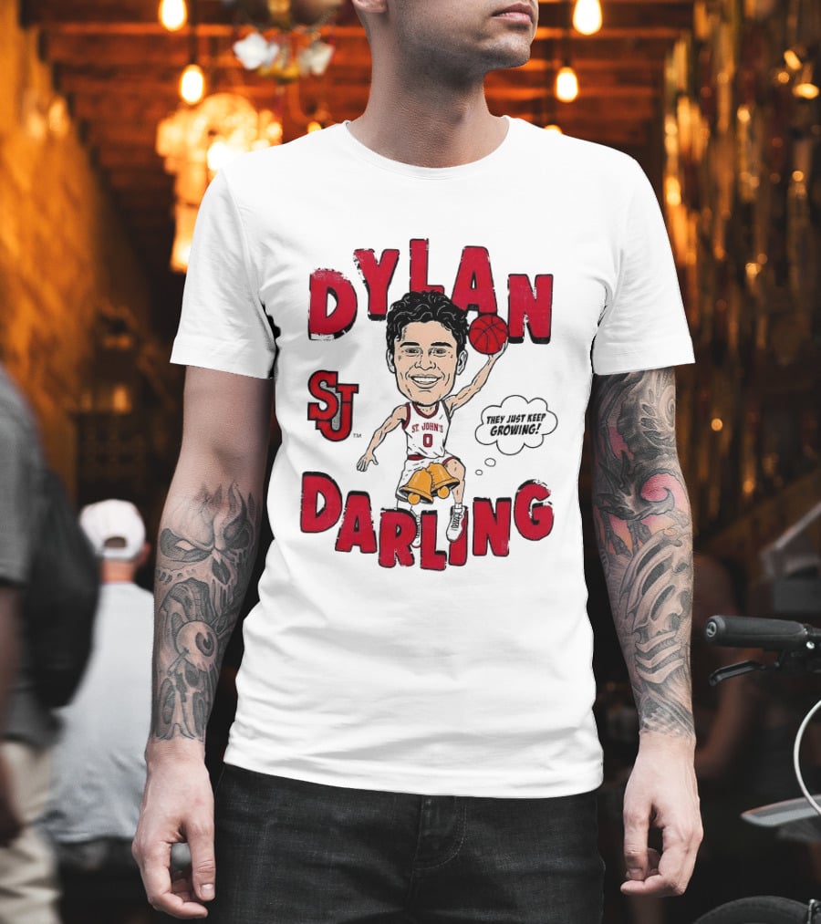 Dylan Darling St J Basketball Keep Growing Player Sketch T-Shirt