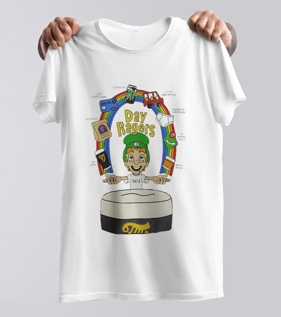 Lucky Charms Day Ragers 86'd Rainbow Guinness Taco Bell WhatsApp 19 Messages Monster Truck Chase Visa T-Shirt