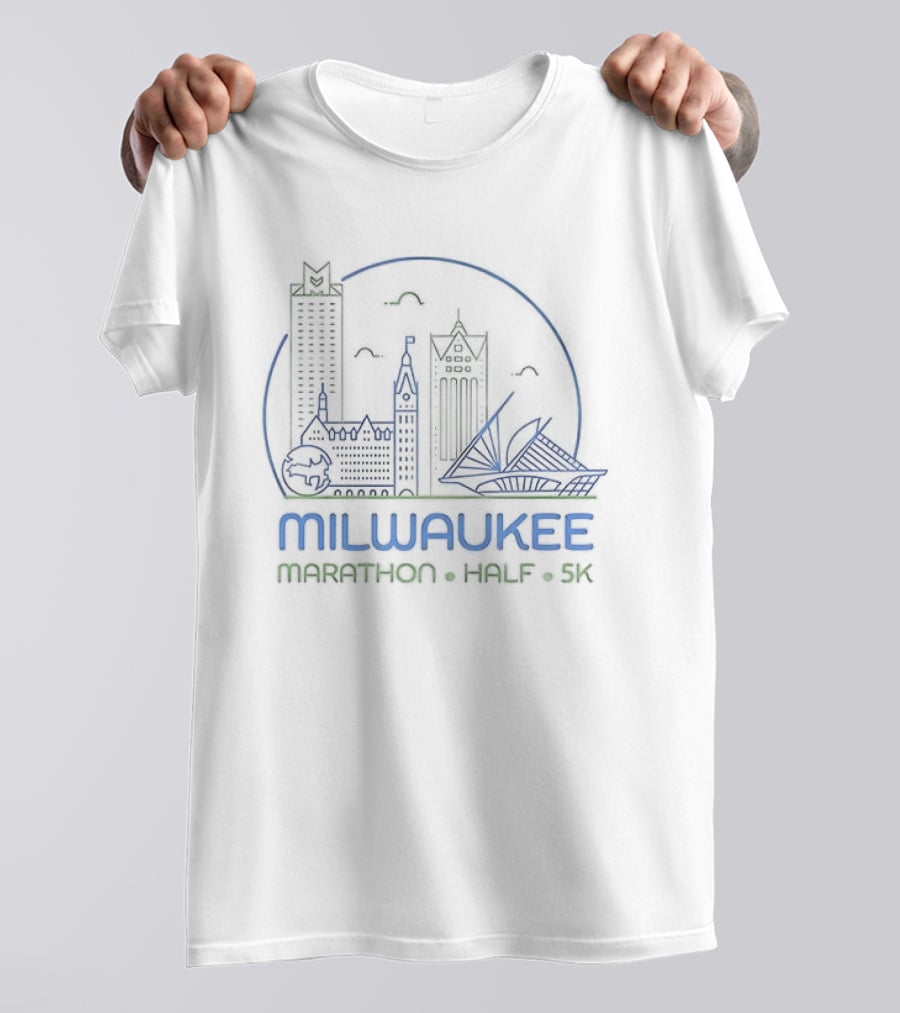 Milwaukee Marathon Half 5K Skyline Race Event T-Shirt