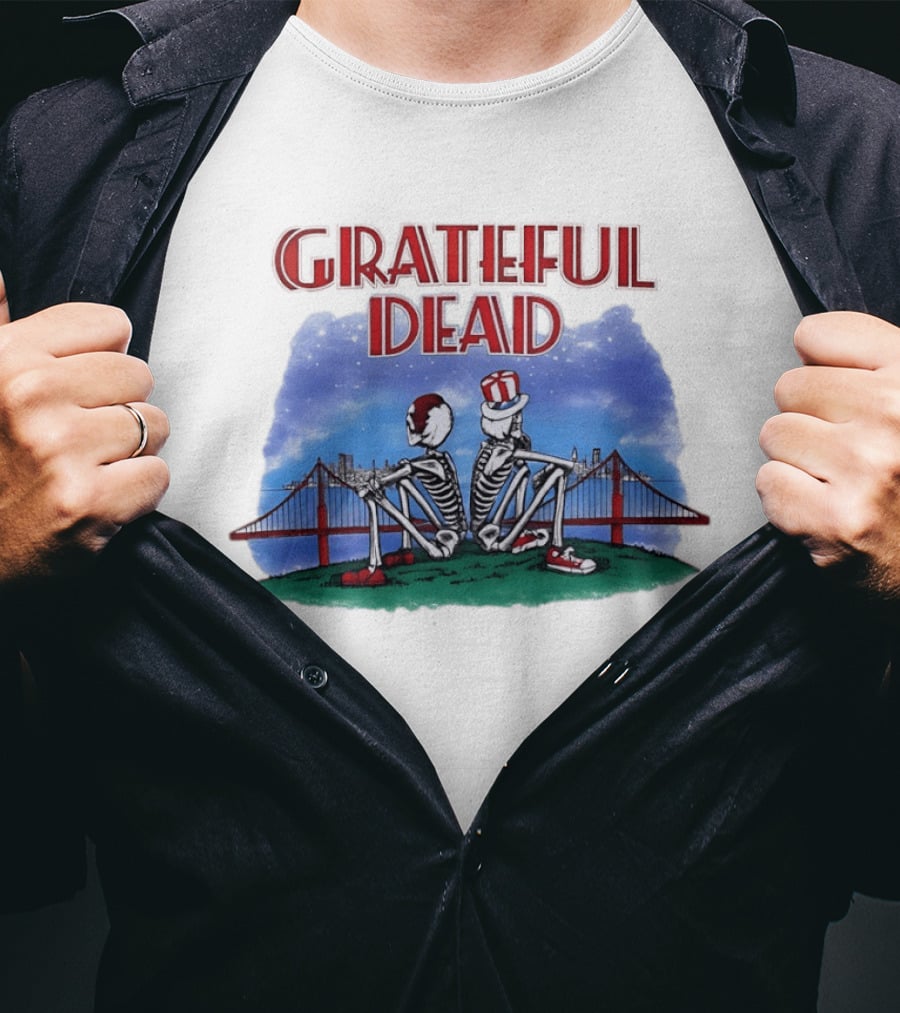 Grateful Dead Skeleton Bridge Scene T-Shirt
