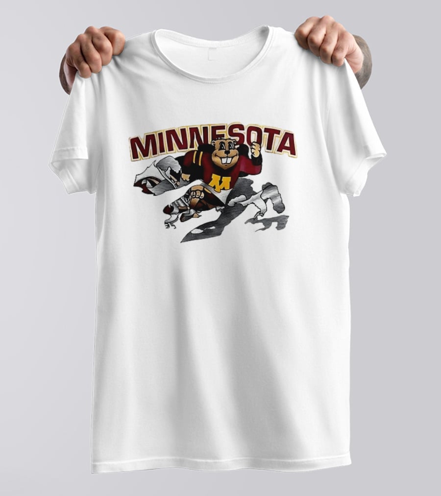 Minnesota Golden Gophers Mascot Bursting Through T-Shirt