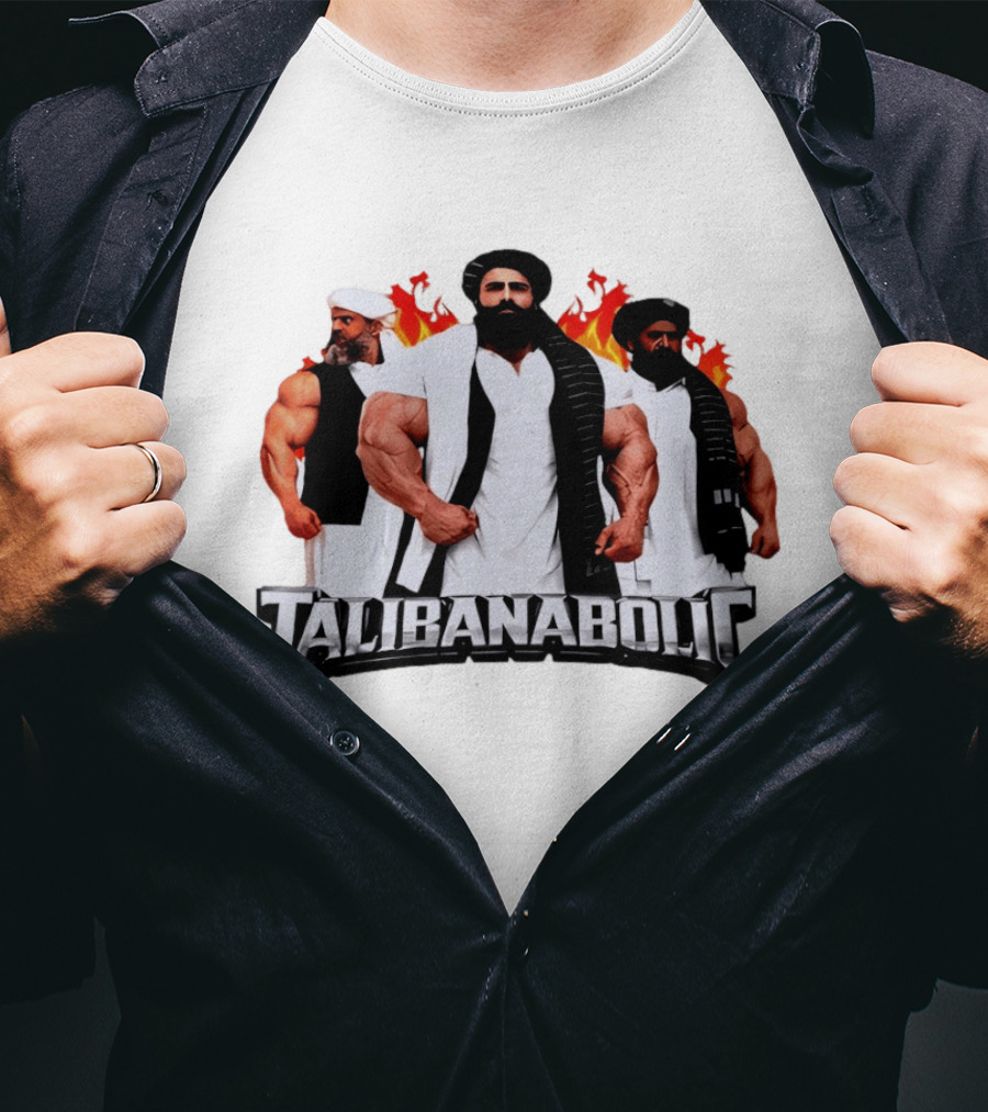 Talibanabolic Bodybuilders With Flames T-Shirt