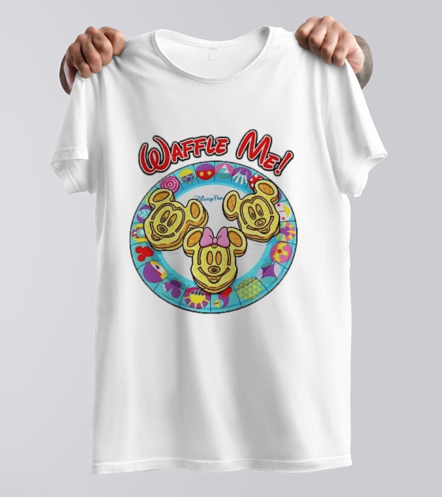 Waffle Me Disney Mickey Minnie Mouse Waffles Plate T-Shirt
