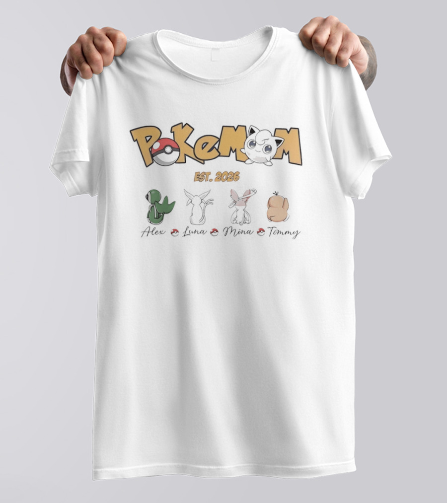 Pokémon PokeMom Est 2026 Alex Luna Mina Tommy T-Shirt