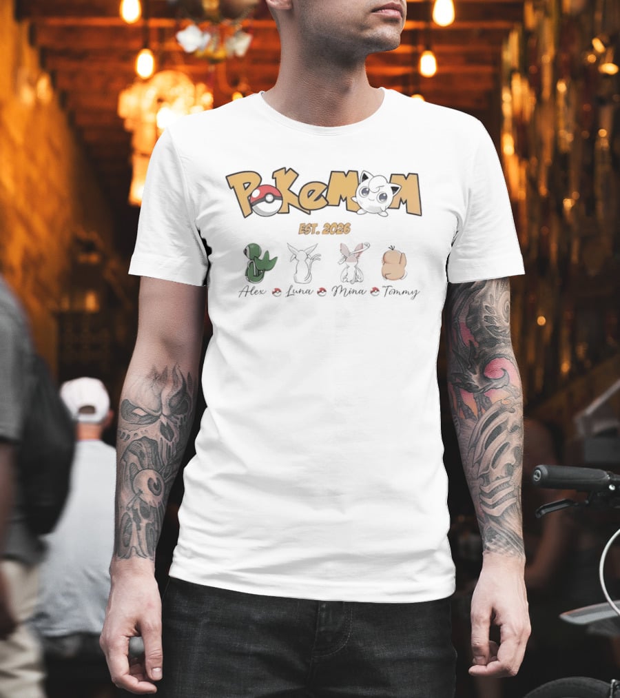 Pokémon PokeMom Est 2026 Alex Luna Mina Tommy T-Shirt