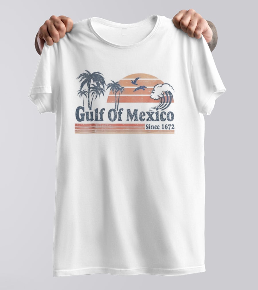 Gulf Of Mexico Coconut Trees Seahawks Sunset Since 1672 T-Shirt