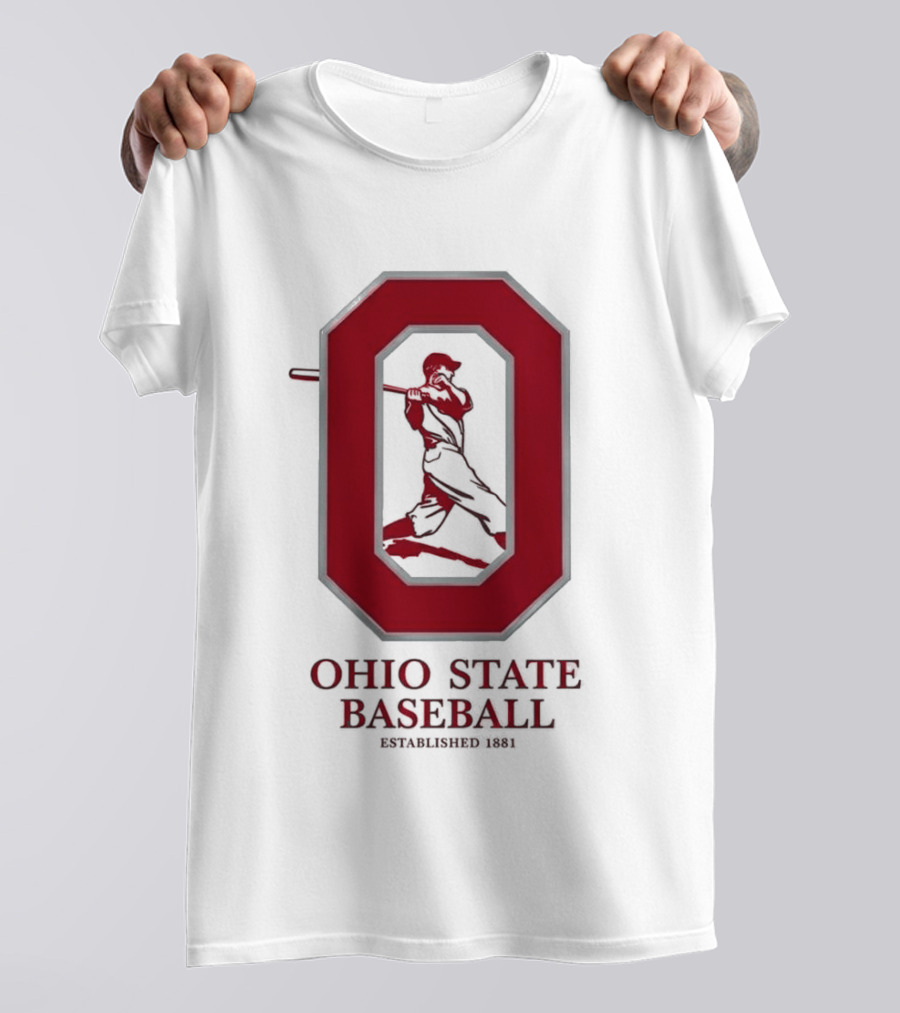 Ohio State Baseball Established 1881 Buckeyes Iconic "O" And Batter T-Shirt