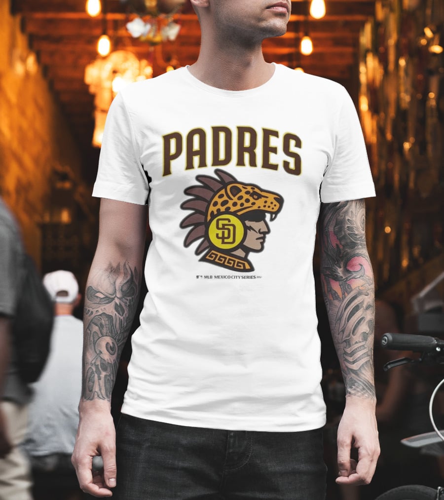 San Diego Padres MLB Mexico City Series 2026 Aztec Jaguar Warrior T-Shirt