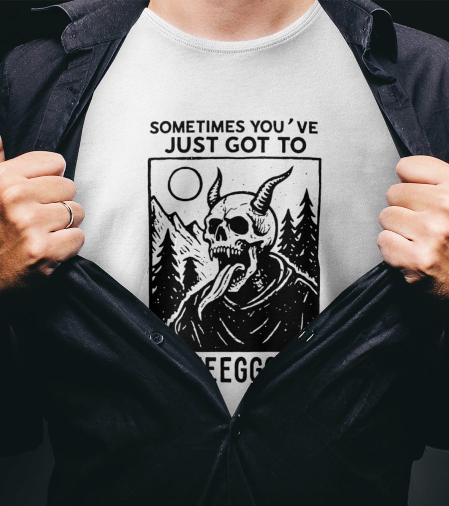 Sometimes You've Just Got To Bleeeegghhh Devil Skull Forest Scene T-Shirt