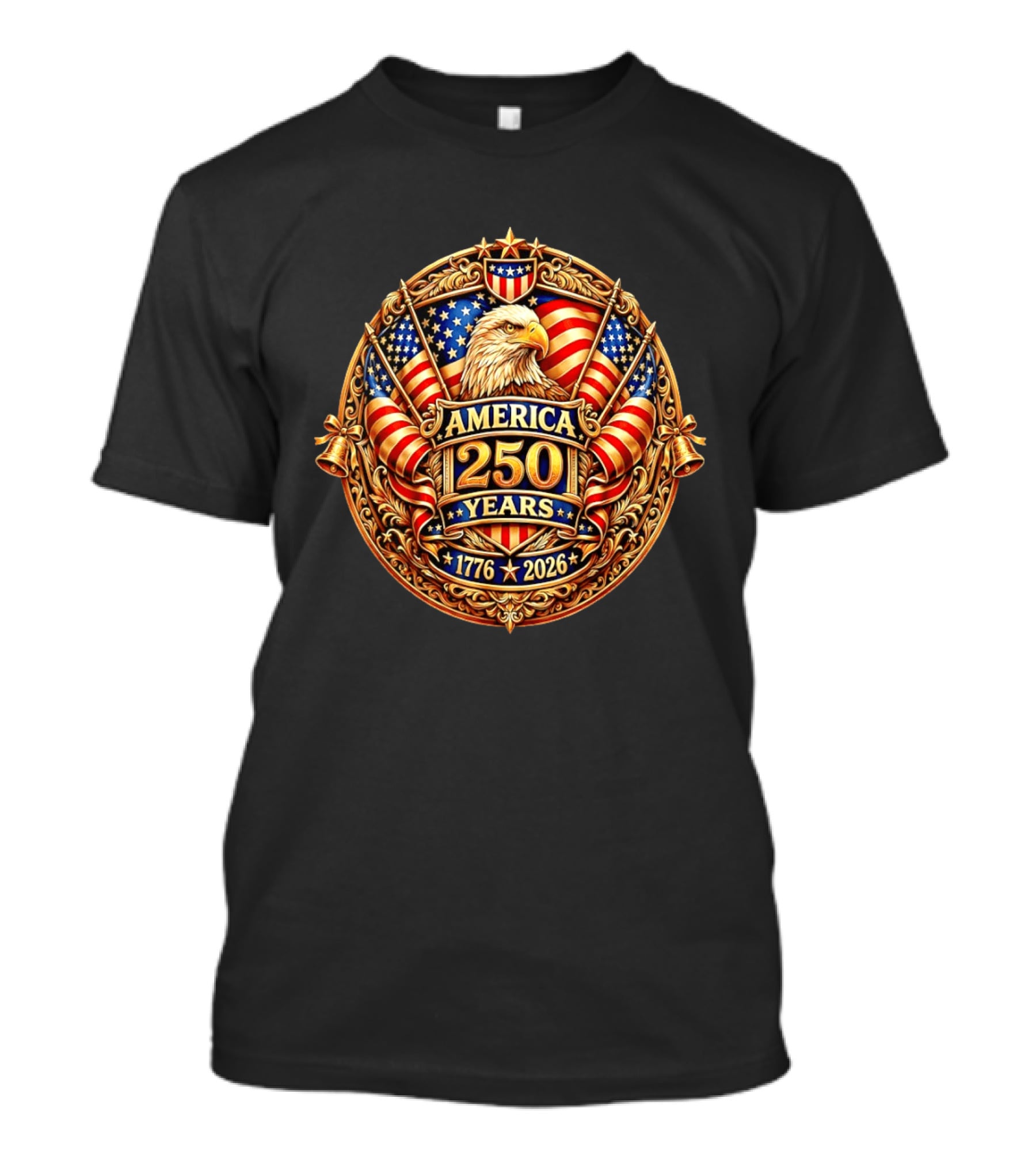 America 250 Years 1776 2026 USA Flag Eagle Anniversary T-Shirt