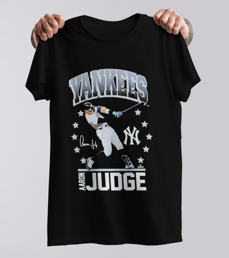 New York Yankees Aaron Judge Autograph Stars Yankee T-Shirt
